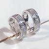 Creative Full Diamond Ear Buckle Fashion Little Fresh Girl Round Earrings Copper Plated Gold Jewelry