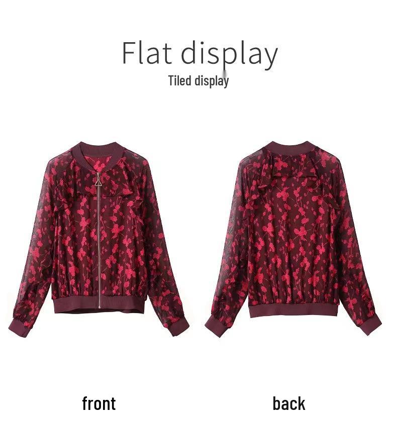 Korean Style Sun Protection Chiffon Jacket for Women - Spring/Autumn, Loose Fit, Long-Sleeved, Suitable for Middle-Aged & Elderly
