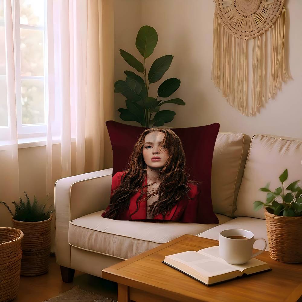 S-Sadie Sink Schauspieler Kissenbezug Toon Geschenk Kissenhülle Schlafzimmer Zuhause Sofa Stuhl Sitz Dekor Kissenhülle