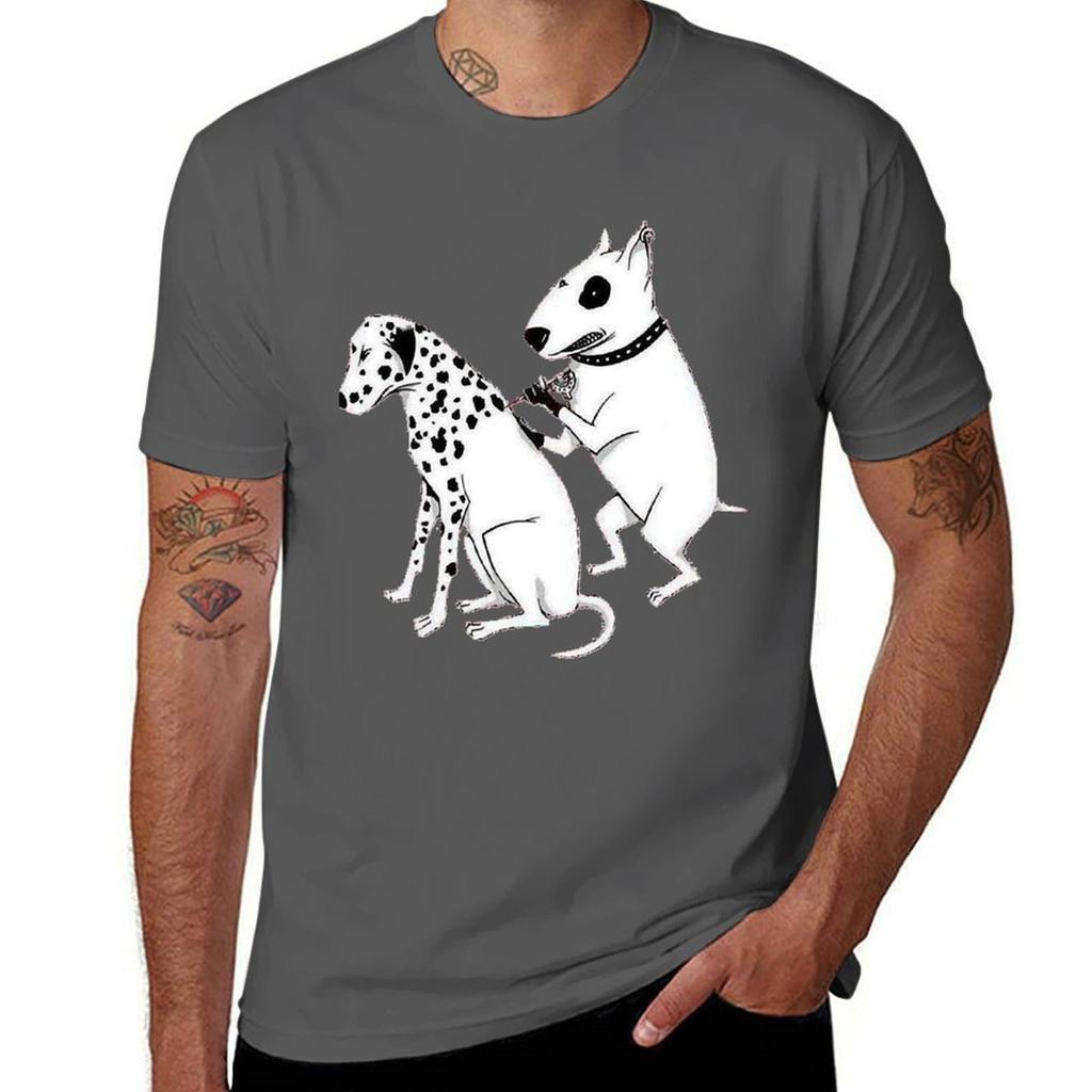 Pittbul Tattooing Dalmatian Essential Tshirt Soft Casual Short Sleeve Cotton Tee