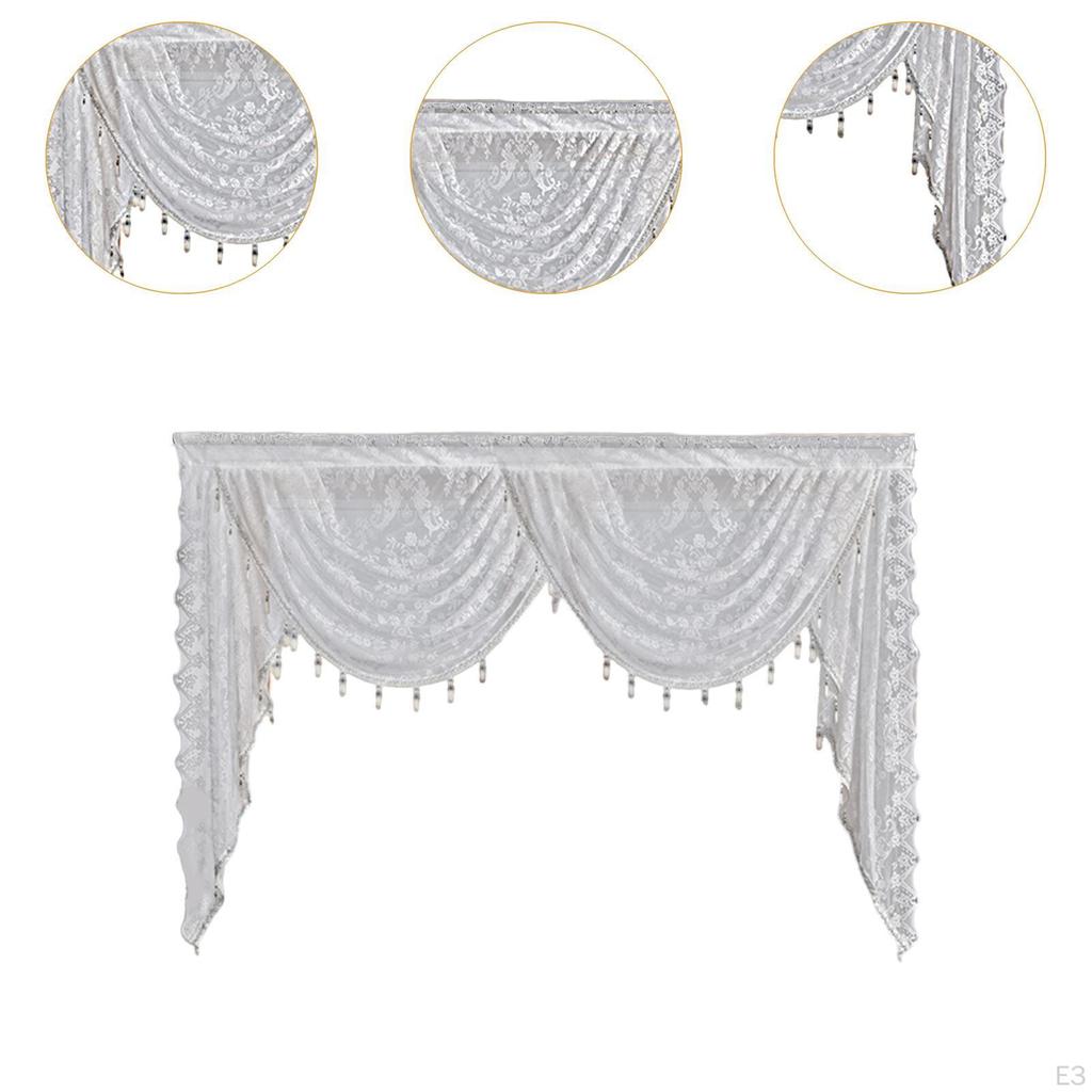 Waterfall Window Valance , Home Decoration, Breathable Soft Swag Vintage Design for Bedroom