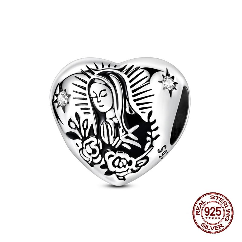 Original New Copper Prayer Virgin Mary Charms Beads Fit Necklace Bracelet Accessory Diy Jewelry For Women Gift