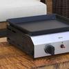 Gas Barbecue Griddle with 2 Burners, Non-Stick Top and 4.8kw Power, Silver