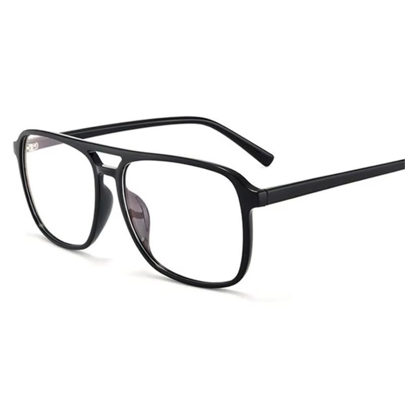 Square Anti-blue Light Myopia Glasses Double Beam Multifocal Progressive Prescription Eyeglasses 0 to -6 0