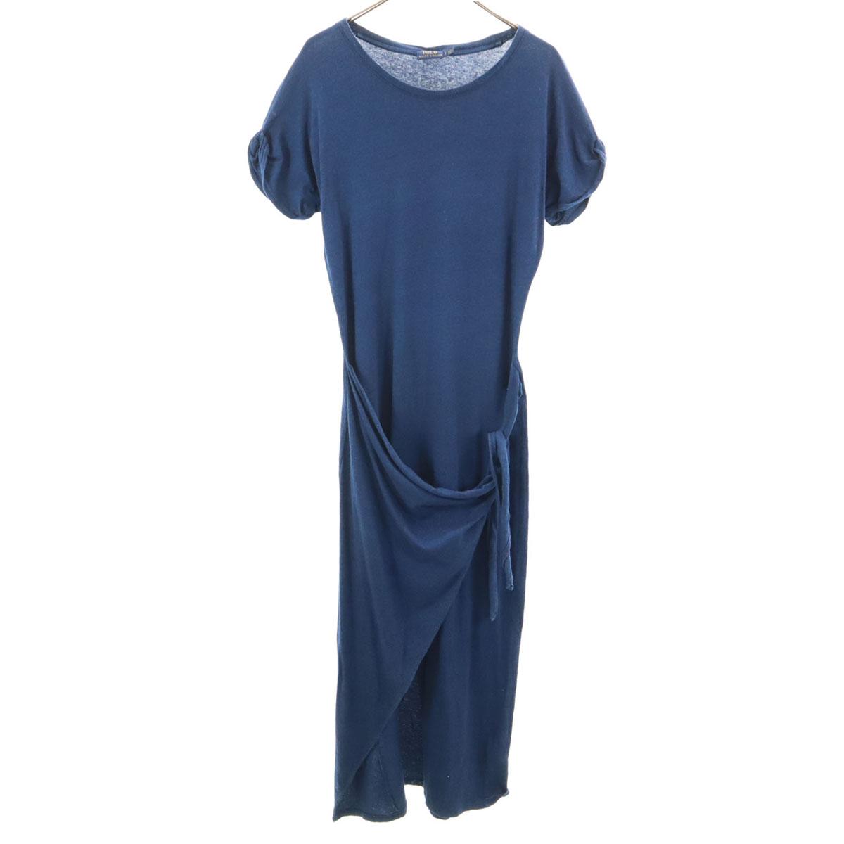 

POLO RALPH LAUREN Short sleeve Long dress SP Navy system Women Used