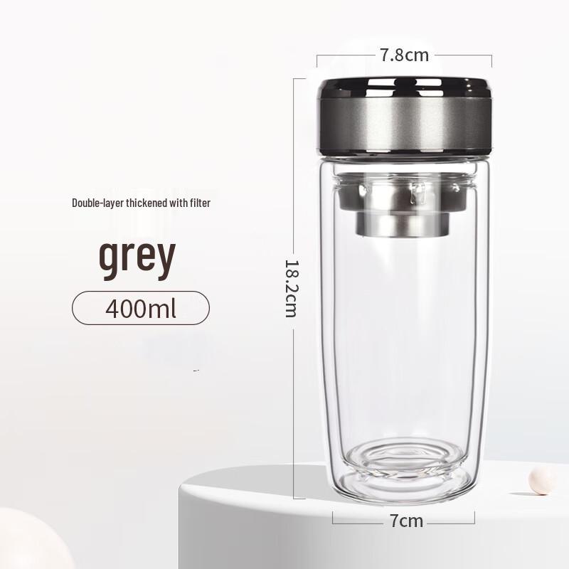 Large Capacity Double-Layer Glass Cup