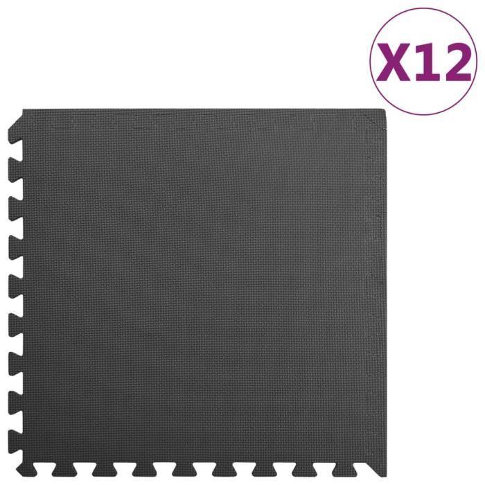 VidaXL Tapis de sol 12 pcs 4,32 Mousse EVA Noir 92462