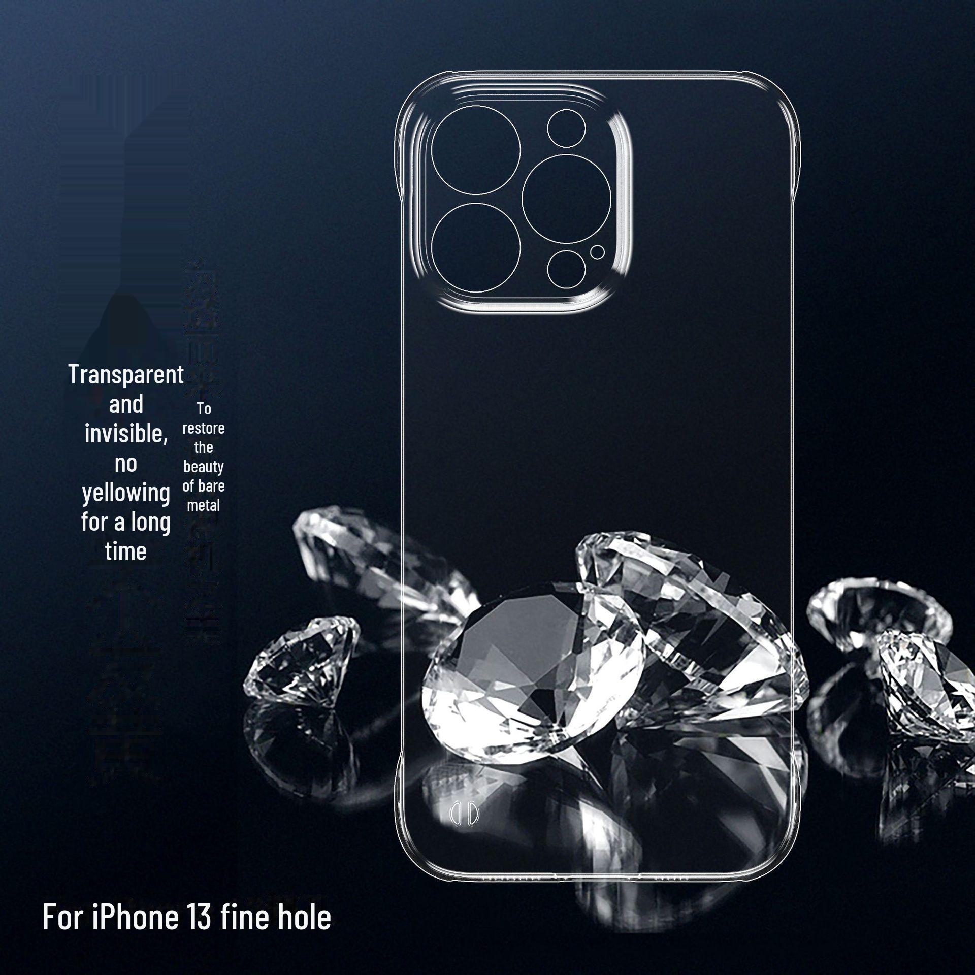 

Прозрачный чехол без полей для ПК iPhone 16E, 15, 15Pro Max, 15 Mini - Дизайн с мелкими отверстиями iPhone 14 Pro