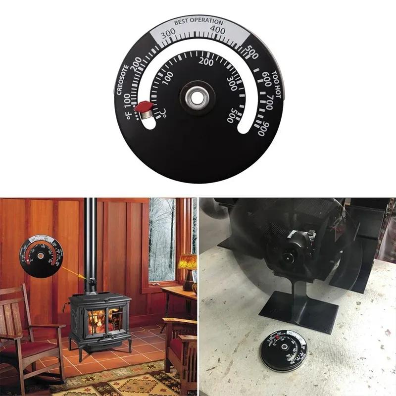 Magnetic Wood Stove Heater Thermometer Fireplace Fan Stove with Probe Household Sensitivity Barbecue Oven Kitchen Tool