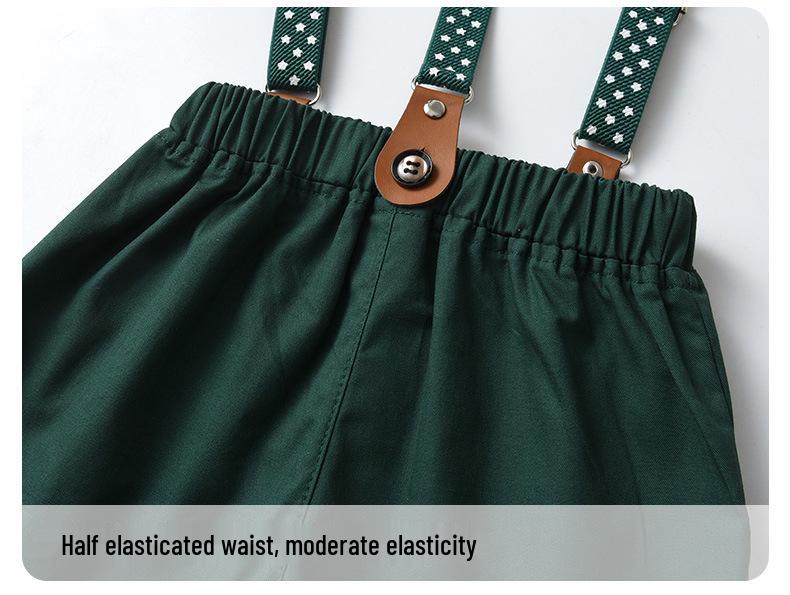 British Gentleman Summer Children's Shorts Set: Short-Sleeved Formal Wear for Boys.