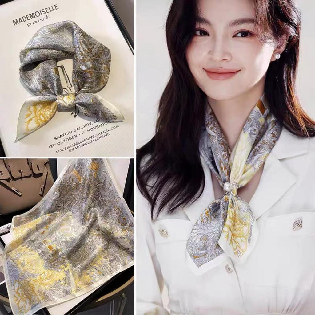 Eleganti Foulard di Seta da Donna Con Centinaia di Camicie, Assistenti di Volo, Decorazione Professionale, Protezione del Collo, Foulard, 70 Foulard Quadrati Piccoli.