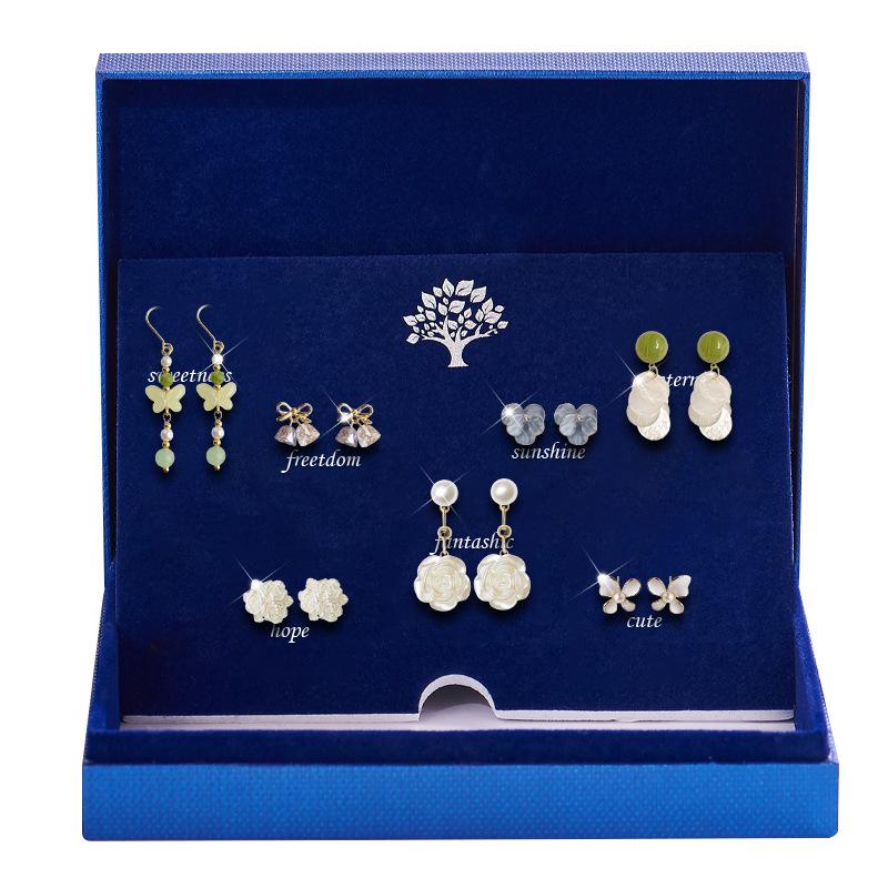 

Camellia S925 Silver Stud Earrings Set - Elegant Weekly Collection & Perfect Gift for Girlfriend S925 Silver