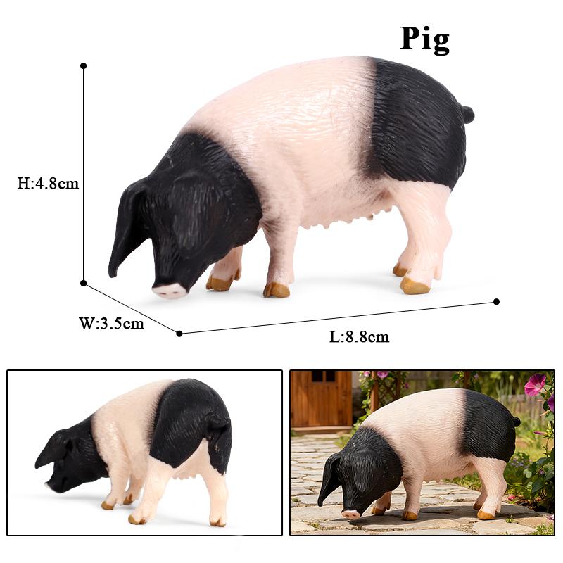 Oenux Poultry Farm Animals Model Simulation Pig Swine Sow Porcupine Boar Action Figures Figurine Lovely Educational Kids Toy