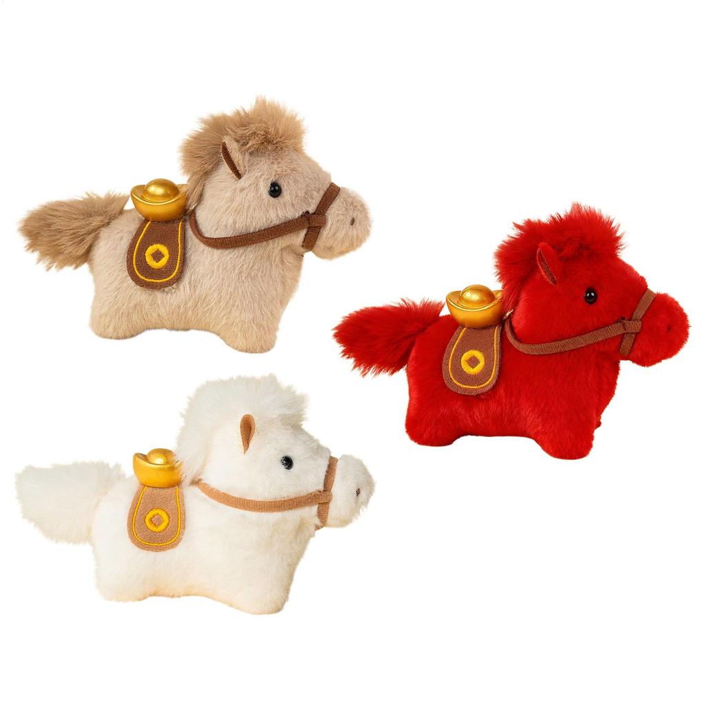 2026 New Year Home Decor Ornaments Chinese yuan Bao Good luck Chinese Plush Horse New Year Mascot Decor for The Year Of Horse