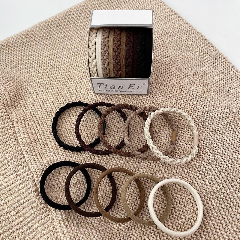 

10 штук в упаковке, новые стильные ободки для волос Tie Twist для женщин - осенние, не повреждающие, высококачественные эластичные резинки для волос