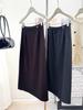 Korean Style Elastic Waist Sports Skirt - Back Slit, High Waist, Thick Woolen for Autumn/Winter