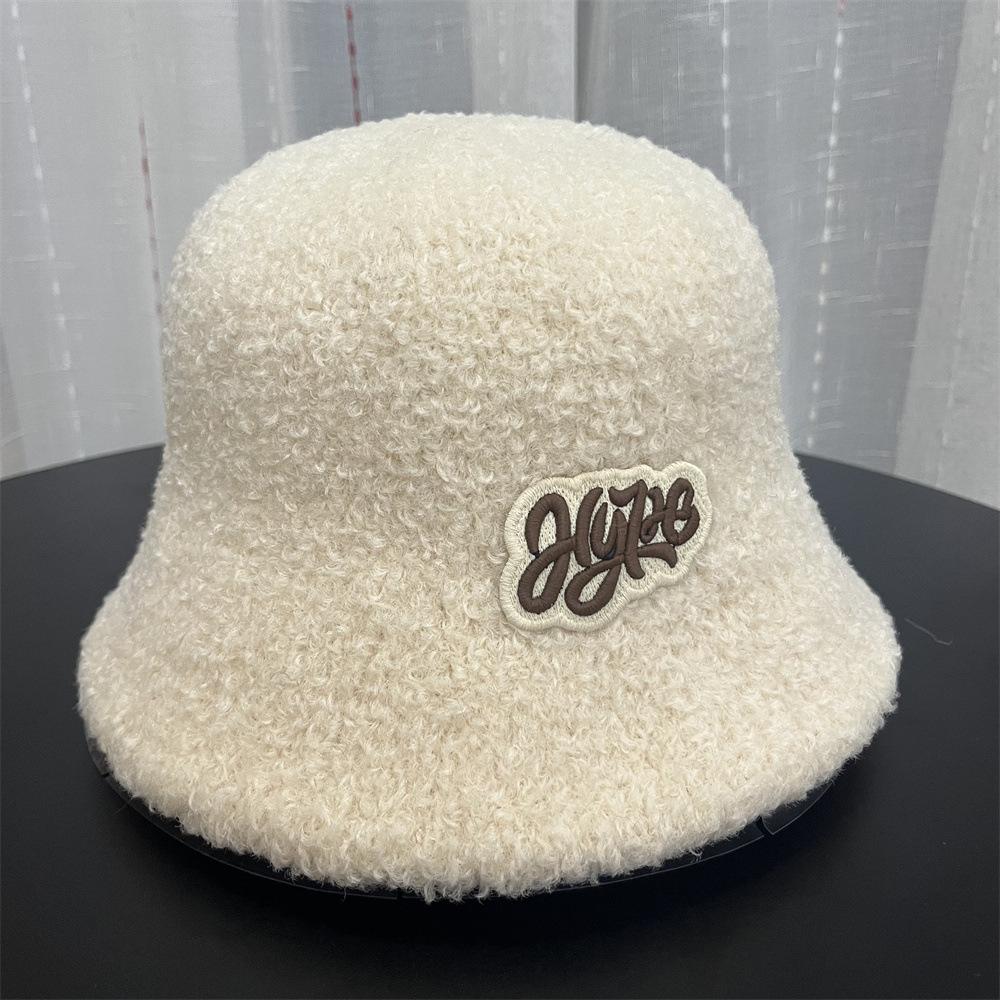 Hat women's autumn and winter new Maillard plush bucket hat basin hat retro warm face small bucket hat