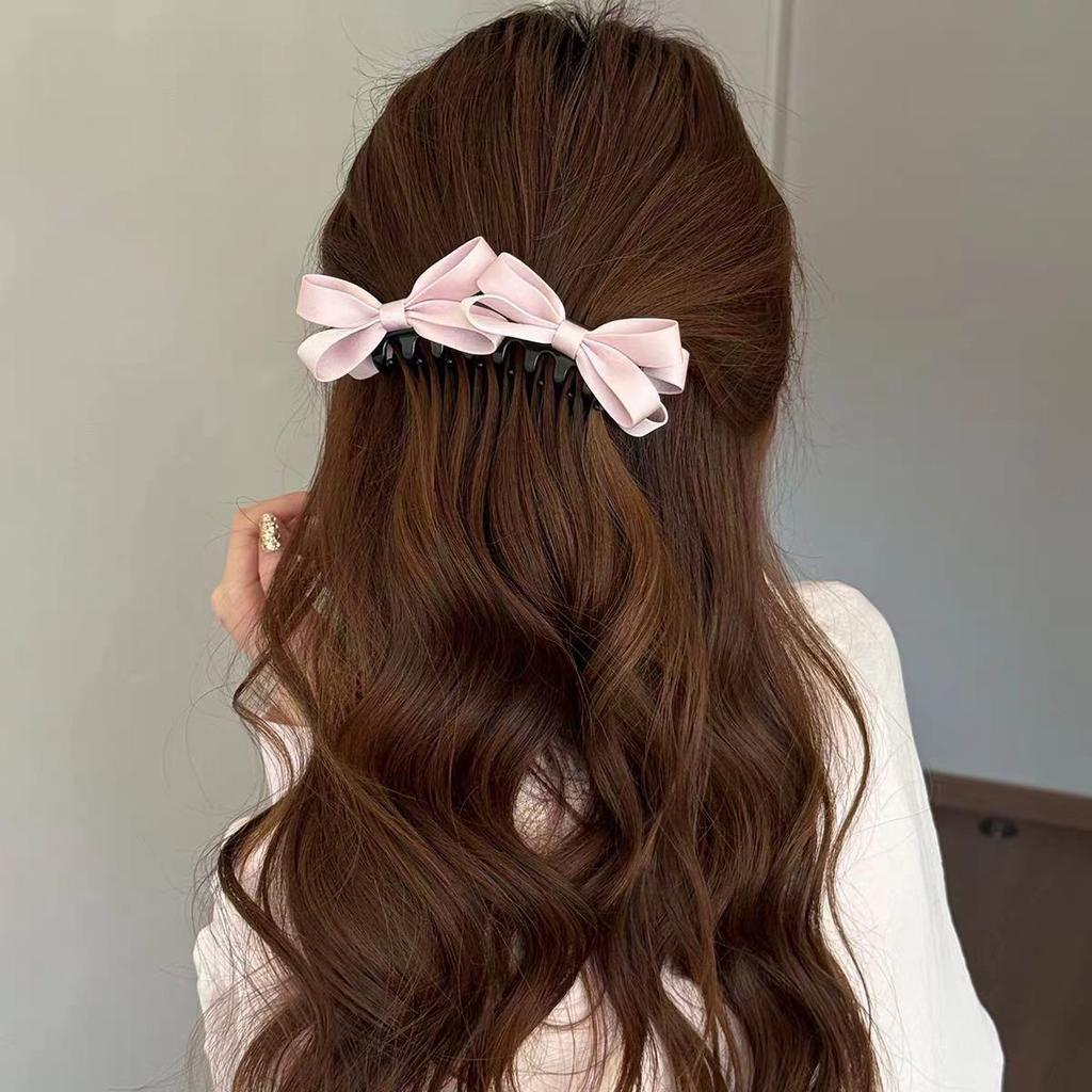 Korean Bow Banana Clips For Women Sweet Bowknot Ponytail Hairpins Hair Clamps Clip Barrettes Elegant Party Hair Accessories New