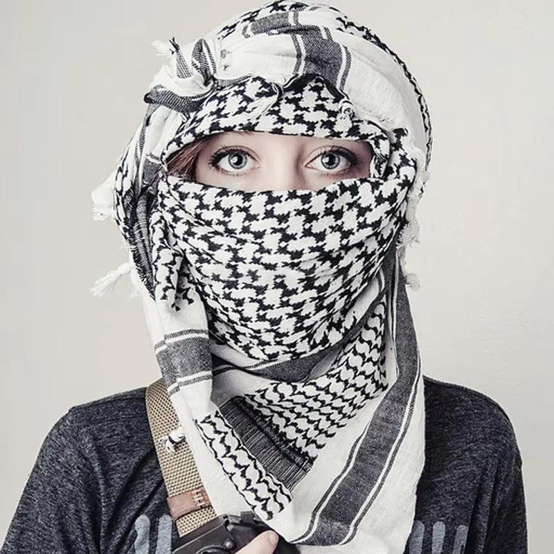 Military Tactical Desert Hijab Scarf Muslim Headscarf Islam Arab Keffiyeh Head Neck Scarves Wrap for Men and Women
