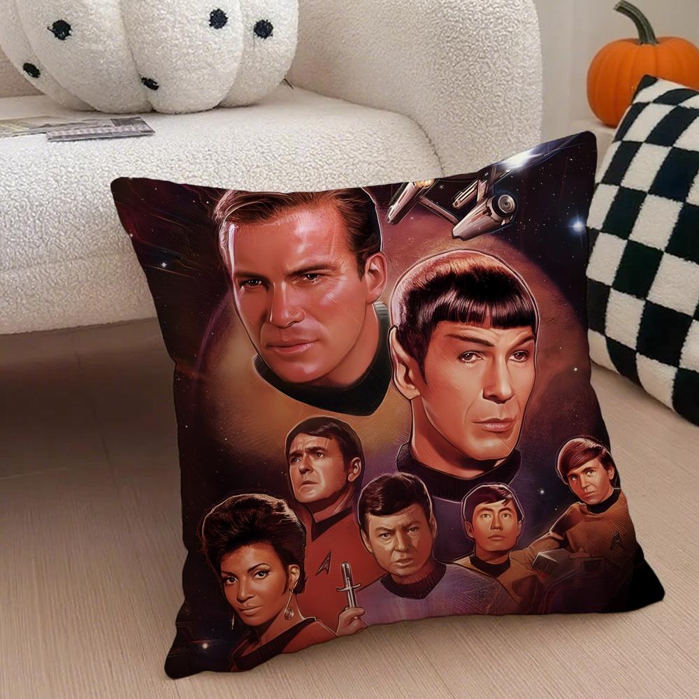 Iconic SciFi American TV Series SStar Trek Cushion Cover Throw Pillow Cover Hidden Button Durable Polyester Chair Cushion