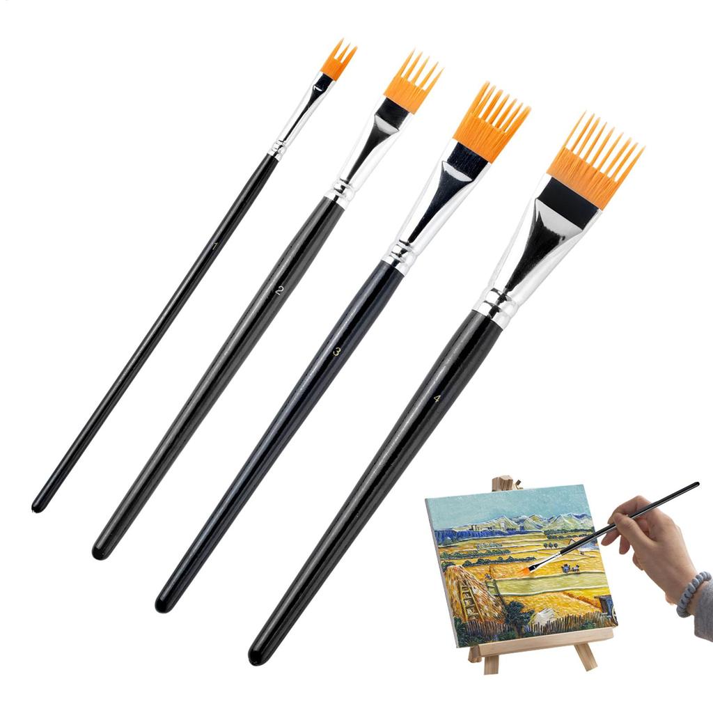 Paint Brushes Ergonomic Handle 4piece Tools Pen Paint Brush Set for Acrylic Painting for Kids Classroom Coloring Adults Craft