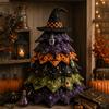 Vintage Quilted Christmas Tree Kit Pumpkin Ghost DIY Patchwork Tabletop Tree Set  Mantel Shelf