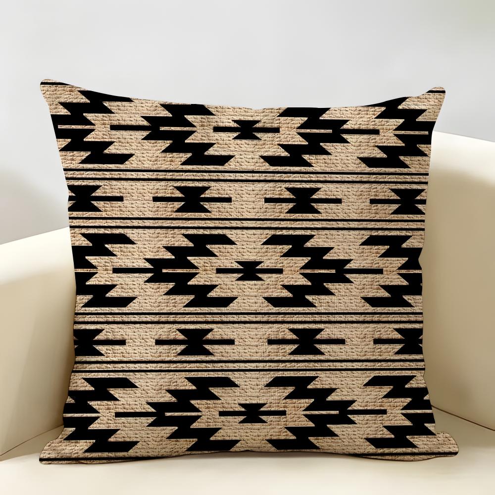 Wabi-Sabi Stijl Geometrische Abstractie Kussenhoes Natuurlijk Linnen Biologische Stof Bedrukking Ademend Perfect Voor Huisdecoratie Peach skin 18*18(CM)-1Pcs