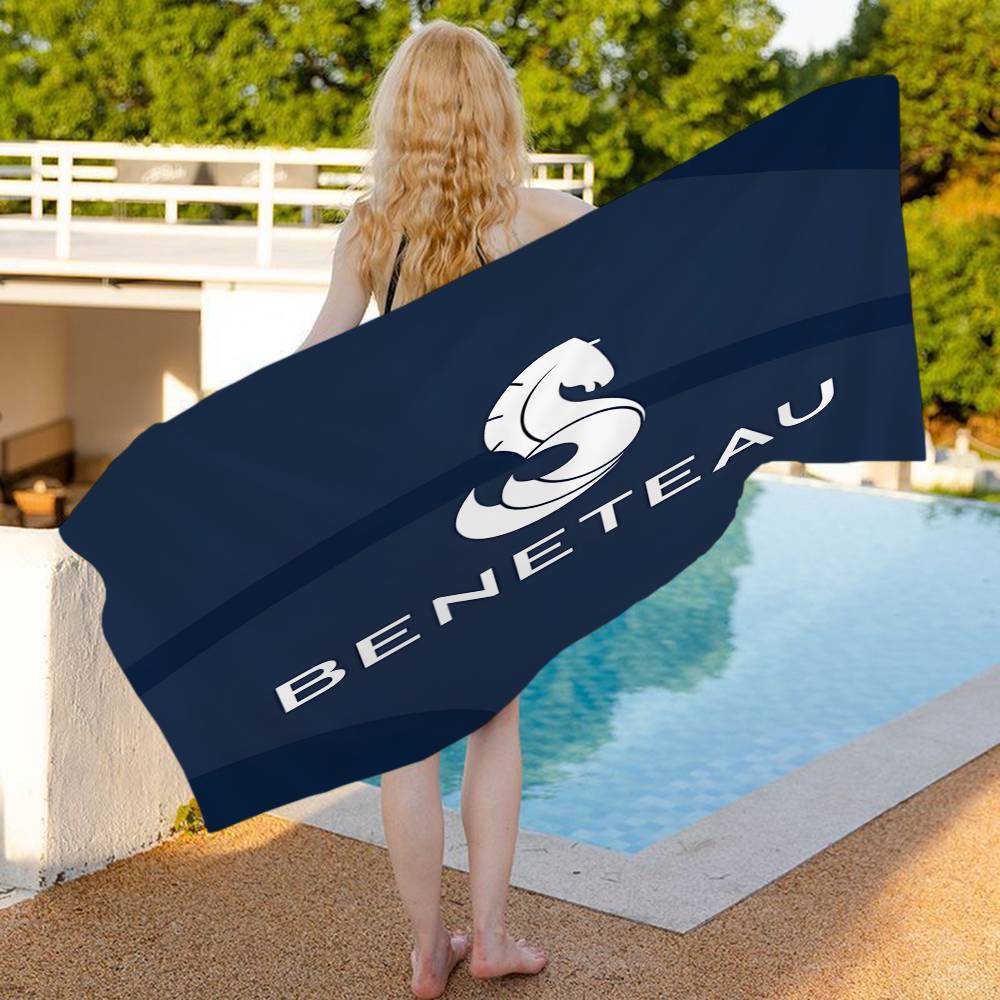 B-BENETEAU Logo Serviette de Plage Natation Anime Douce Absorbante Gant de Toilette Cadeaux pour Enfants Voyage Camping Salle de Sport