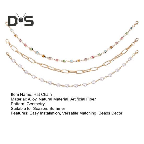 3 Pièces Chaîne de Cheveux Unisexe Style Bohème Pierres Turquoise Irrégulières Décor Floral Chaîne de Chapeau Installation Facile Accessoires pour Port Quotidien