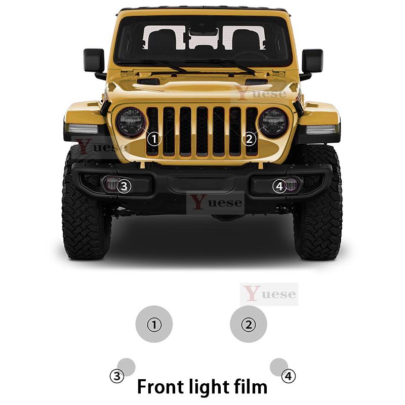 

For JEEP Gladiator -2024 Car Protection Film Headlight Mirror Film TPU Clear Anti Scratch Sticker Transparent