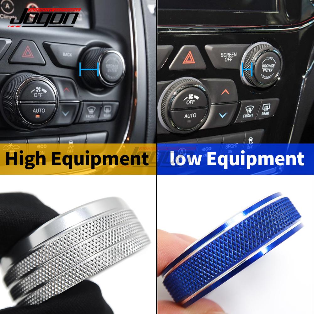 3Pcs For Dodge Durango SRT GT 2014 2015 2016 2017 2018 2019 2020 Car Interior Volume AC Radio Switch Knob Button Cover Ring Trim OO1