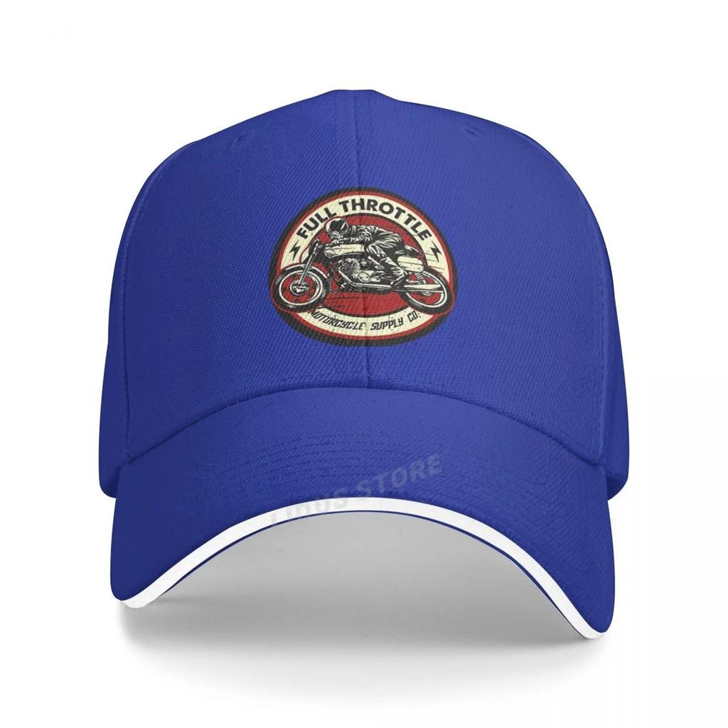 Full Throttle Cafe Racer Rockabilly Biker Baseball Cap Outdoor Riding Hats Breathable Unisex Cotton Snapback Hat