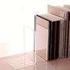 1pc Acrylic Bookends Stand Bookshelf Desktop Decorative Storage Rack