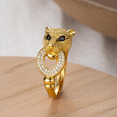 JENNIESA Luxurious Fashion Boys 18K Gold Ring Ladies Open Square Word Wealth Wedding Gift