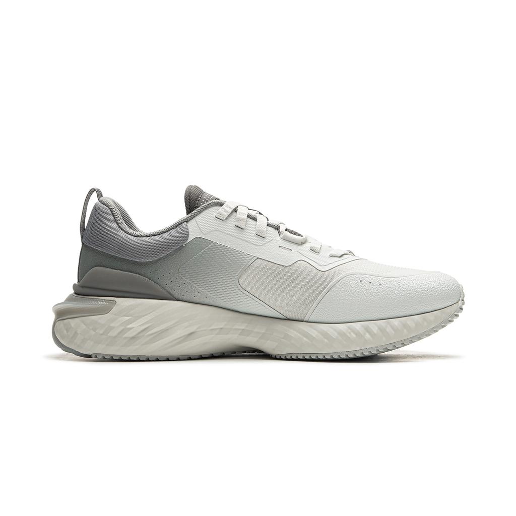 Li Ning Προστατευτικό Cloud Άνετο Ευέλικτο Συνθετικό Δέρμα Αντιολισθητικό Ανθεκτικό στη Φθορά Χαμηλό Casual Παπούτσια Τρεξίματος Ανδρικό Sneaker Γκρι AGLU251-2