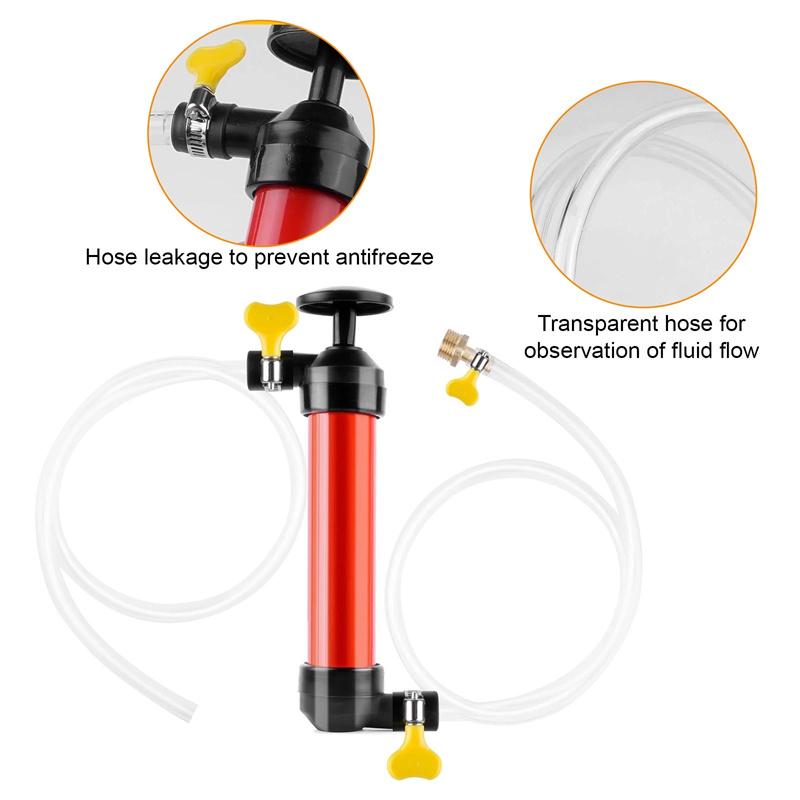 Kit de Bomba Manual Sifão Anticongelante para RV Bomba de Transferência de Líquidos Com Duas Mangueiras de PVC Transparentes de 1 Metro Para Gasolina, Óleo e Fluidos