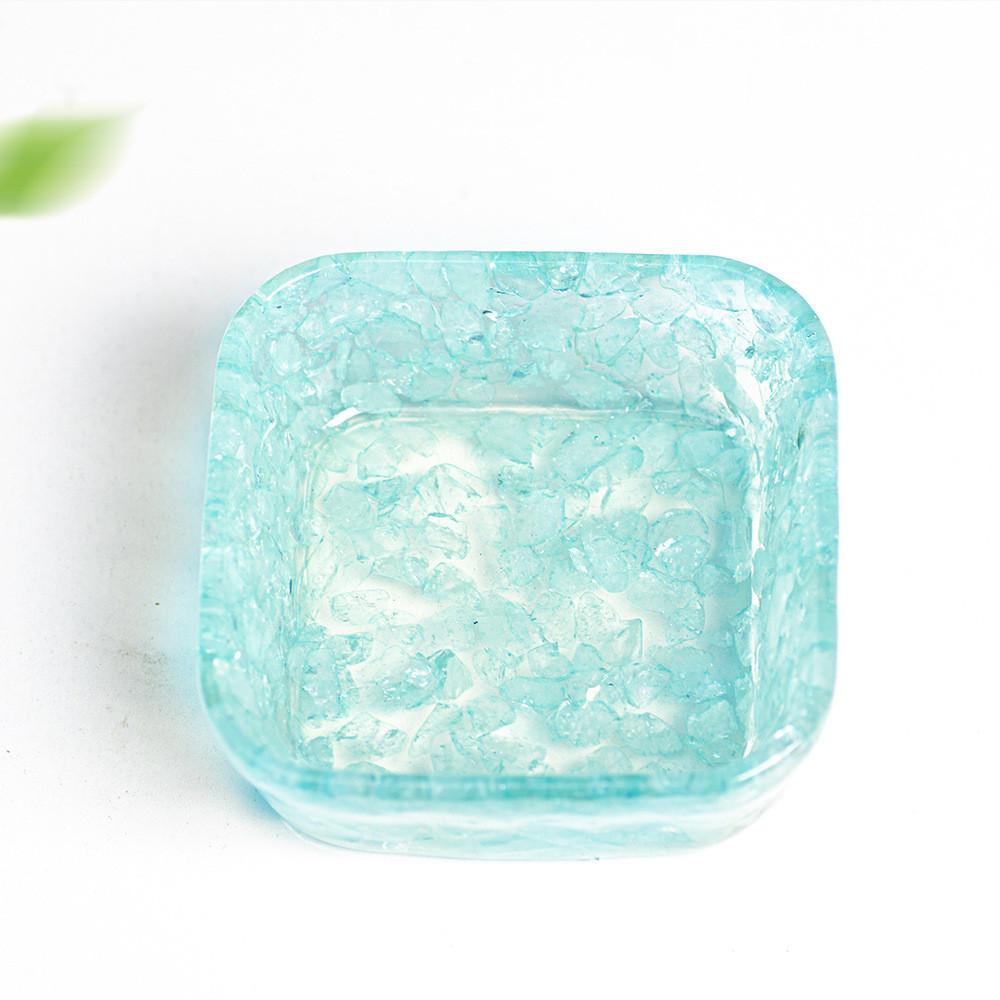 Resin Geometric Dismagnetization Bowl With Natural Crystal Fill For Modern Living Room Decor