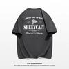 Summer Fashion Heavyweight Retro Men's English Letters 100% Cotton Printed Round Neck High-quality Casual Fitness Street T-shirt