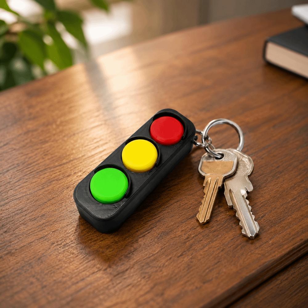 Portable Fidget Clicker Keychain Lightweight Traffic Light Fidget Toy Backpack Charm  Daily Use