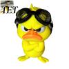 Cute Duck Figurine for Desk Decor Funny Angry Figurine, Yellow Decoration, Little Standing Decorative Figure Men Women Ornament with Goggles