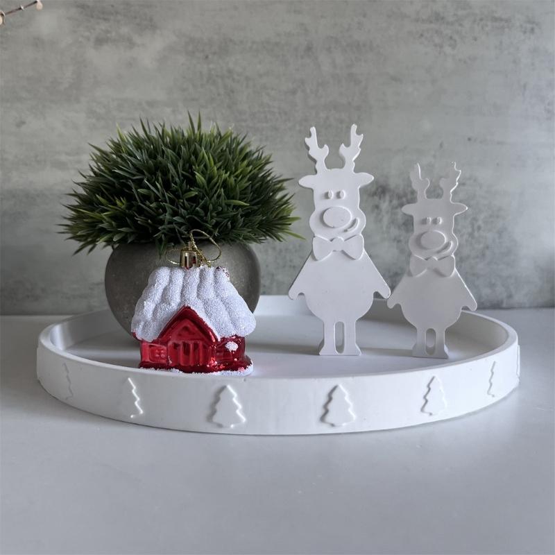 Multifuntional Silicone Mold Easy Releasing Mold with Christmas Tree Serving Tray Moulds for Holiday Craft and Trays