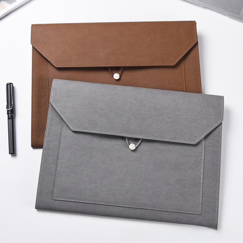 Leather document bag/folder, A4/A5 size, for official documents and materials storage bag for office school homework use