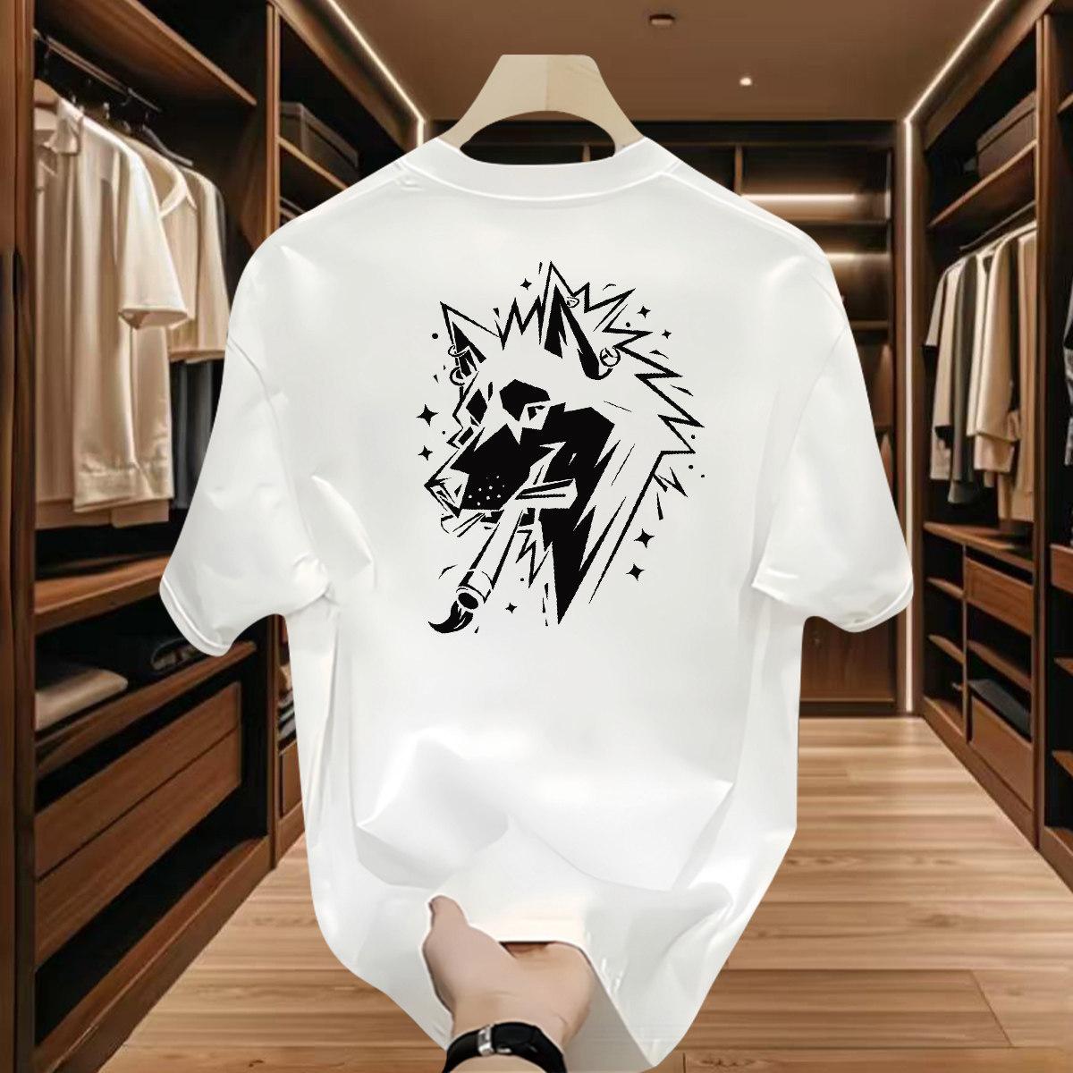 Cross-Border Exclusive Explosive Goods, Good Goods 100% Pure Cotton High-End Short-Sleeved Fashion Casual Versatile Loose T-Shirt Tide 3XL