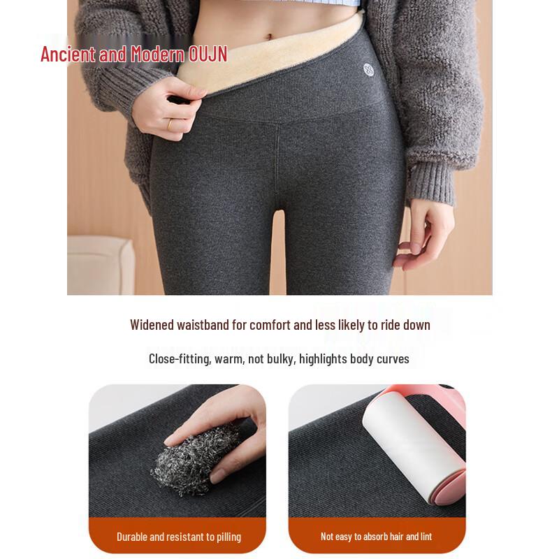 GUJIN Women's 3-Layer Wool Blend Thermal Leggings