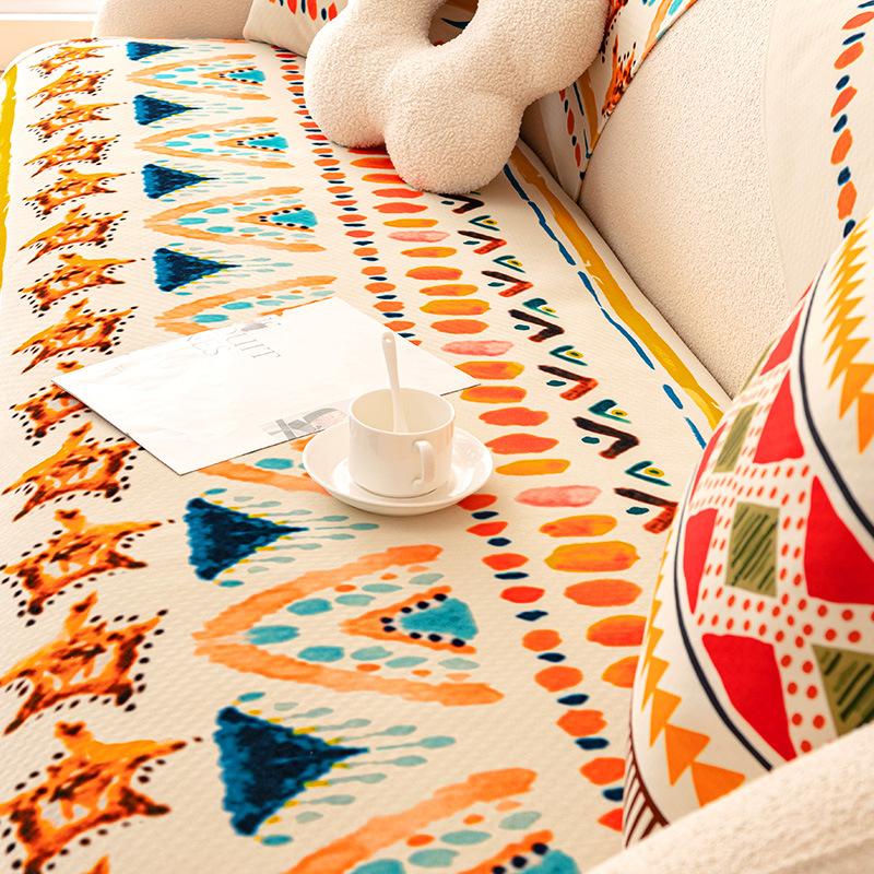 Sofa-Kissen im nordischen Stil Vier Jahreszeiten Universal Rutschfester Bezug Bezug All-Inclusive Sitzkissenbezug Handtuch Einfach Verdickt Universal