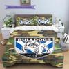 Canterbury Bulldogs Pattern Bedding Set Quilt Cover Pillowcase Home Decor Gift (1 * Duvet Cover + 2 * Pillowcase, Without Core)