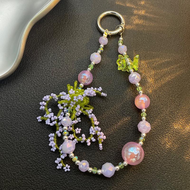 

Summer Colorful Beaded Phone Chain Bag Car Key Pendant Earphone Case Accessories For Phone A2