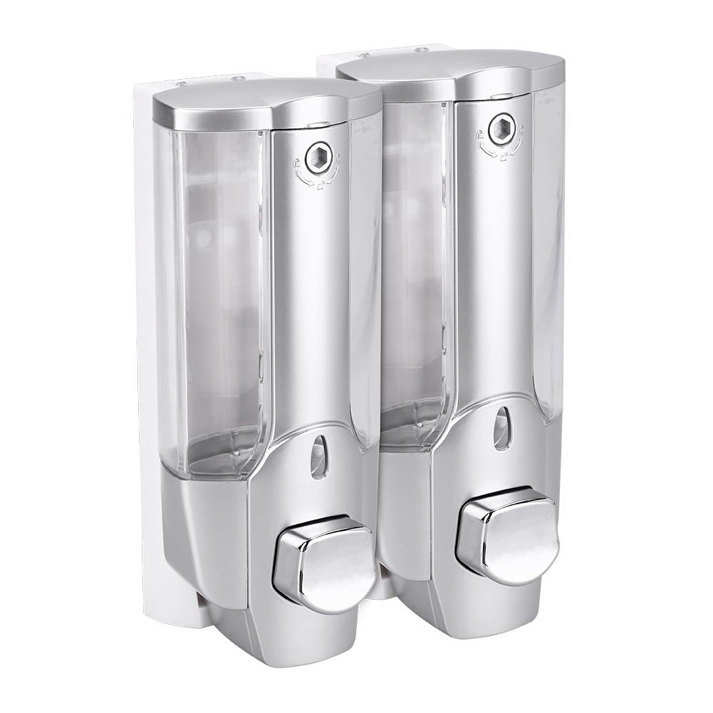 350ml 2*350ml Bathroom Wall Mounted Soap Shampoo Dispenser Lotion Liquid Pump