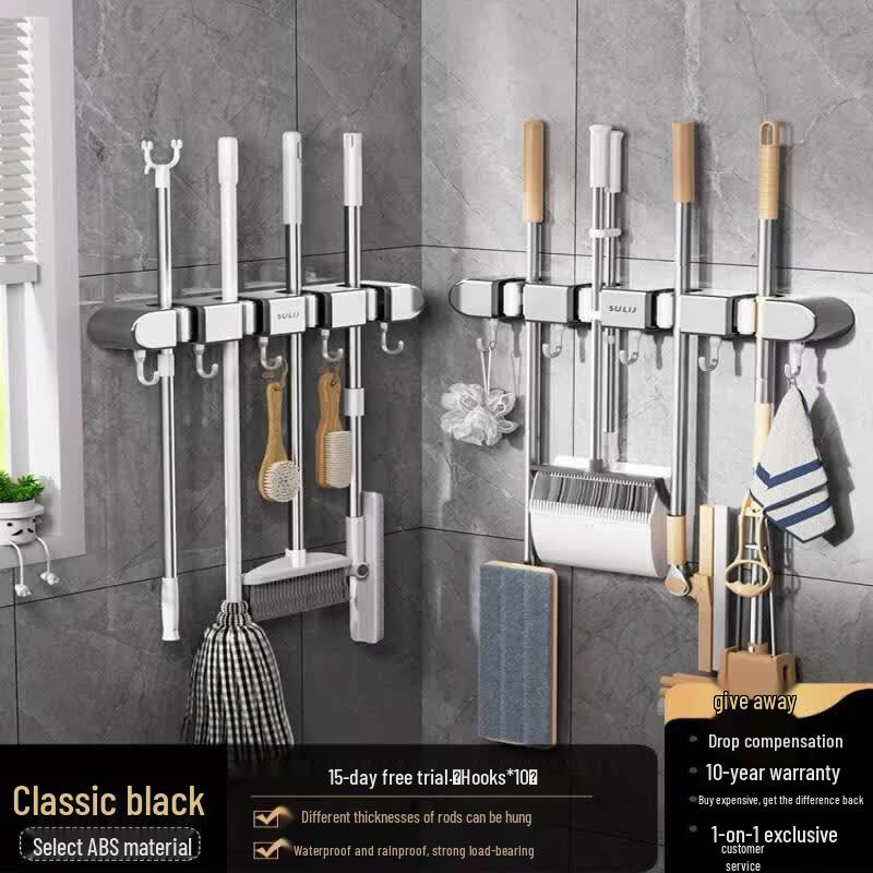 LIEI Suction Cup Mop & Broom Holder