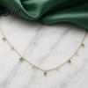 Micro Setting Necklace Faux Crystal Chain for Women Green Cubic